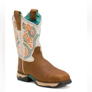 CORRAL BOOTS Made In Mexico Leather Hydro Resist Embroidered Square Western Boot